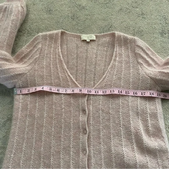 Sezane Antonetta Cardigan Sweater Jumper Powder Pink Merino Wool Mohair Medium - Picture 12 of 13